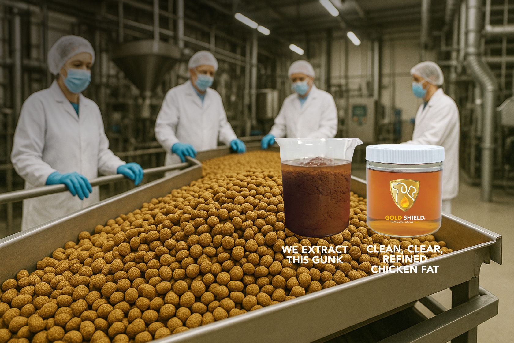 Learn what kind of contaminants are in your chicken fat, and what Pet Food Solutions does to remove those impurities.