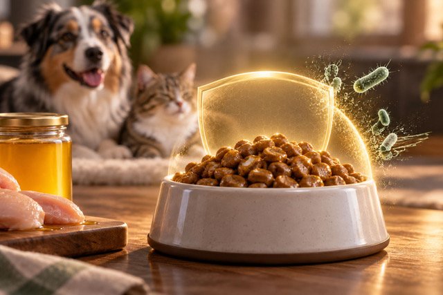 Refined chicken fat that eliminates the Salmonella risk in pet food